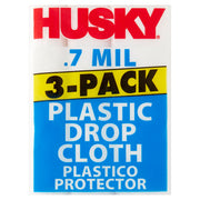 Plastic Drop Cloth, 0.7 Mil, 3-Pack
