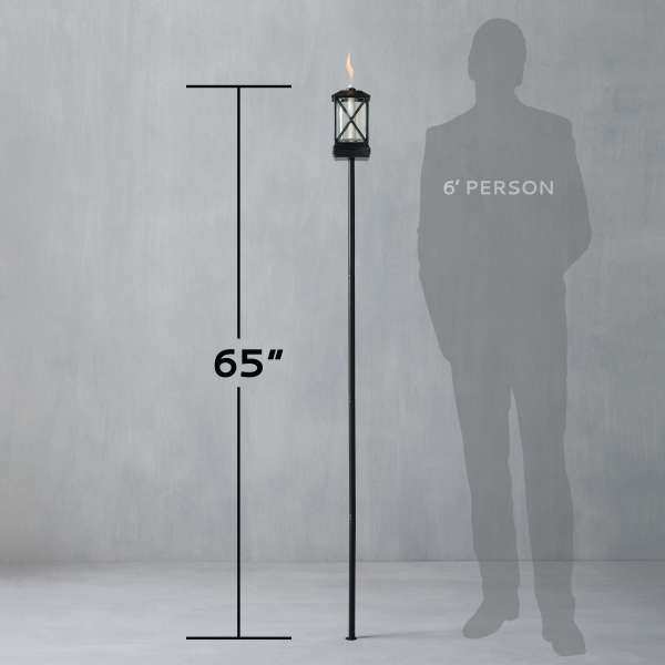 65-Inch Square Beacon Metal Torch Black 2-pack