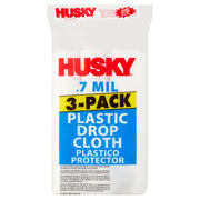 Plastic Drop Cloth, 0.7 Mil, 3-Pack